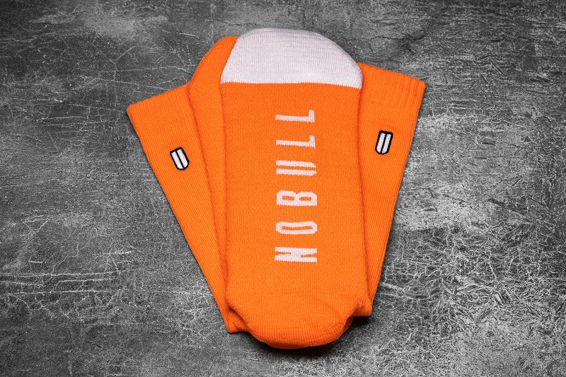 Orange / White Nobull CREW (NEON) Men's Socks | CA V1639R